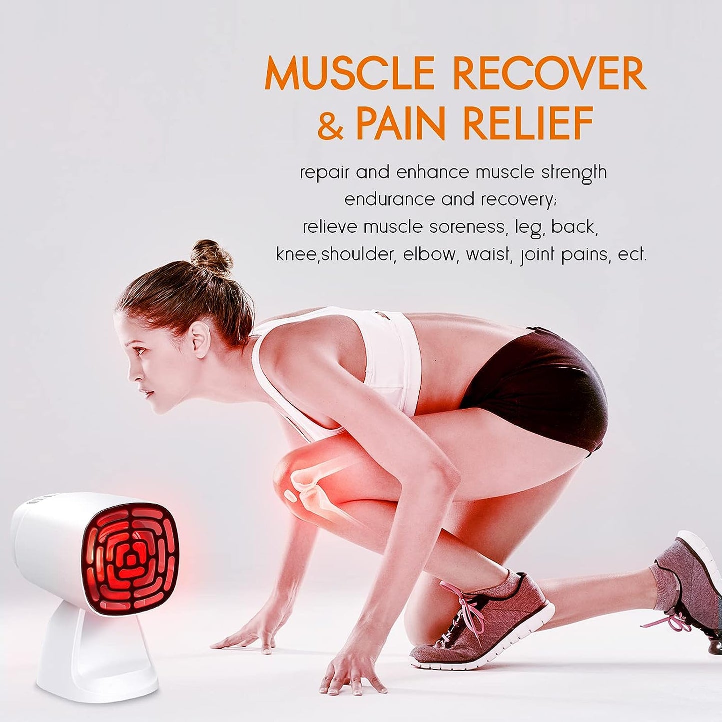 100W Red heat Lamp Red Light Therapeutic Joint Pain Relief Near Infrared Lamp TTherapy Device for Face Body