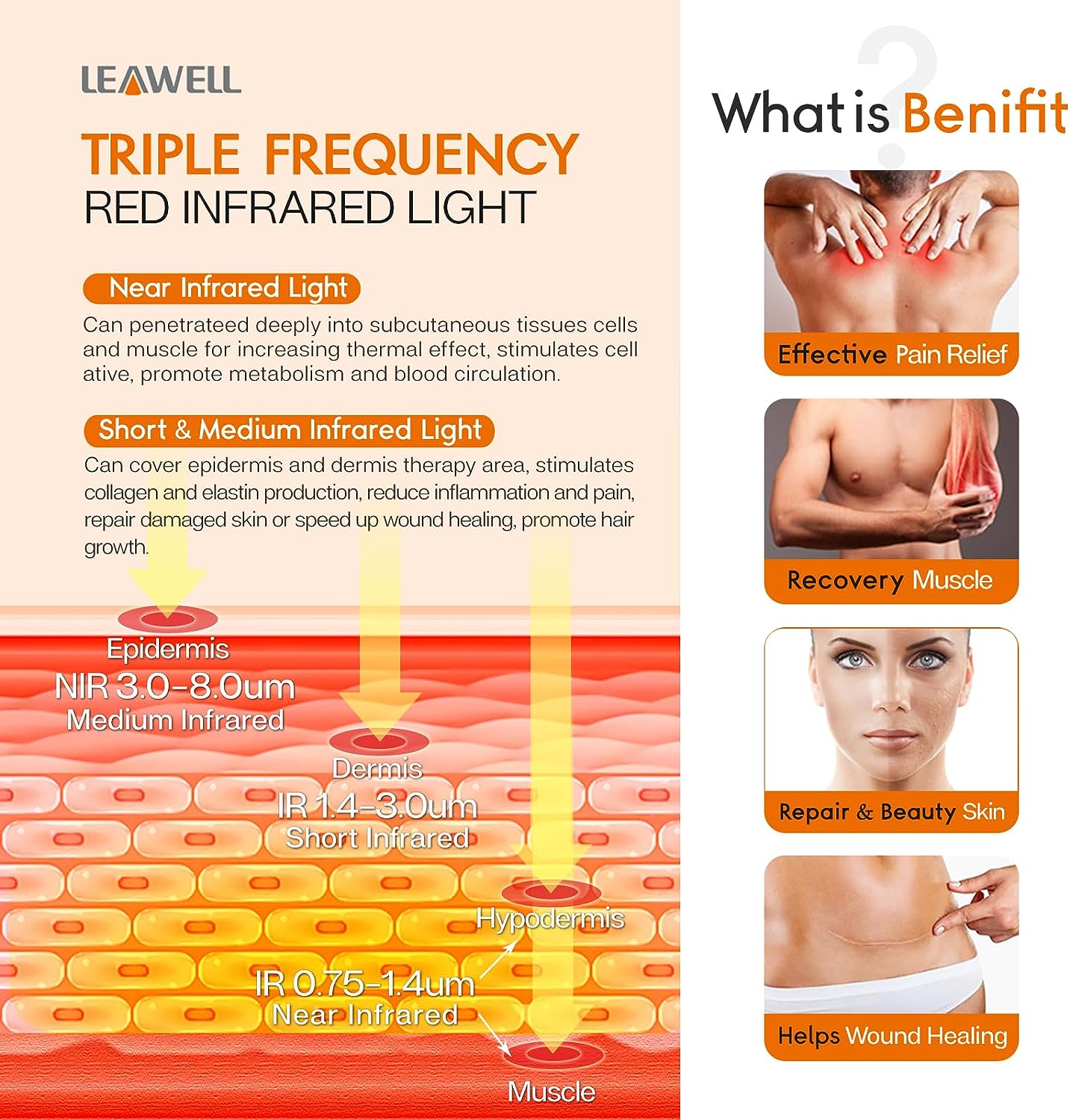 100W Red heat Lamp Red Light Therapeutic Joint Pain Relief Near Infrared Lamp TTherapy Device for Face Body